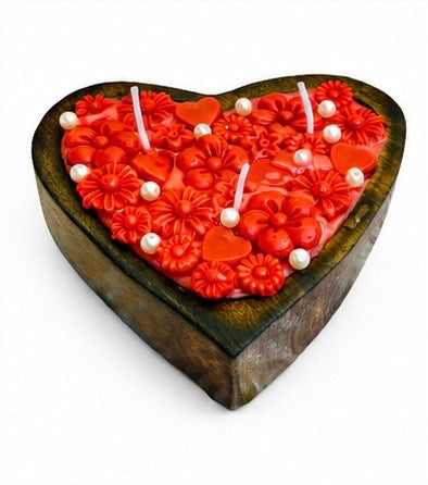 Heart-Shaped Wooden Candle Mould