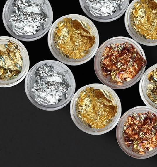 Golden, silver, Rose Gold Flakes(Set of 3)