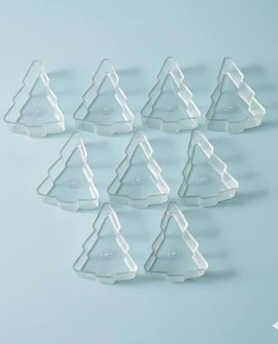 Tree Acrylic Tealight (20pc) — clear tree-shaped cups stacked