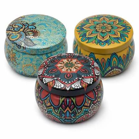 Mandala tin jar (big) (pack of 10)