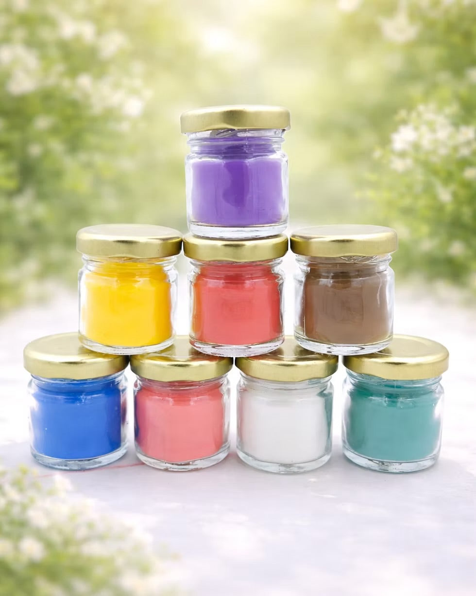 Golden lid jar 30ml (Pack of 10) — jars filled with colored wax