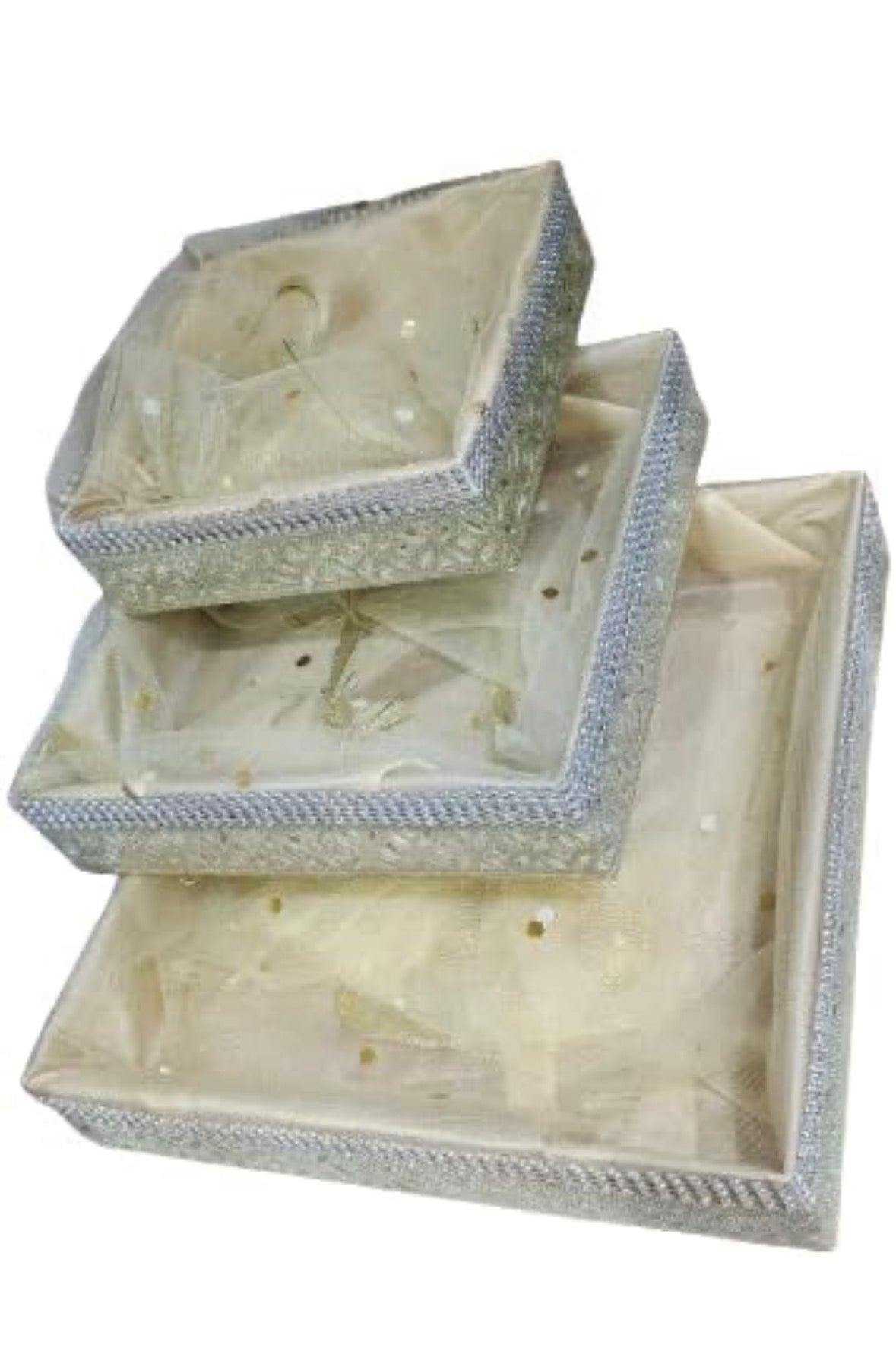 Rectangular Gift Baskets – Set of 3 (Gold)