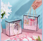 Transparent Gift Boxes – Pack of 6 (Black, 15cm)