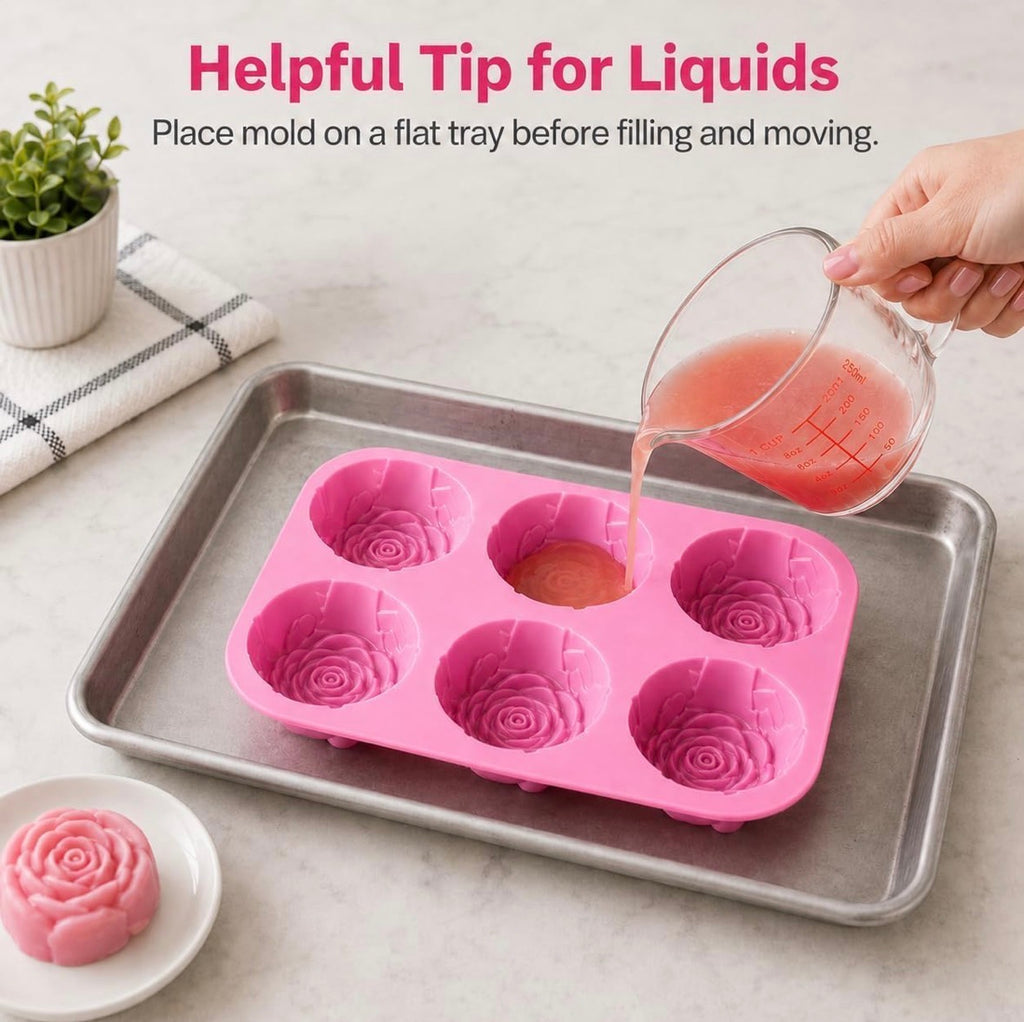 Rose Soap Mould – 6 Cavity