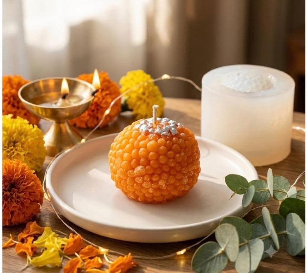 Motichoor Laddu Shape Silicone Candle Making Mould