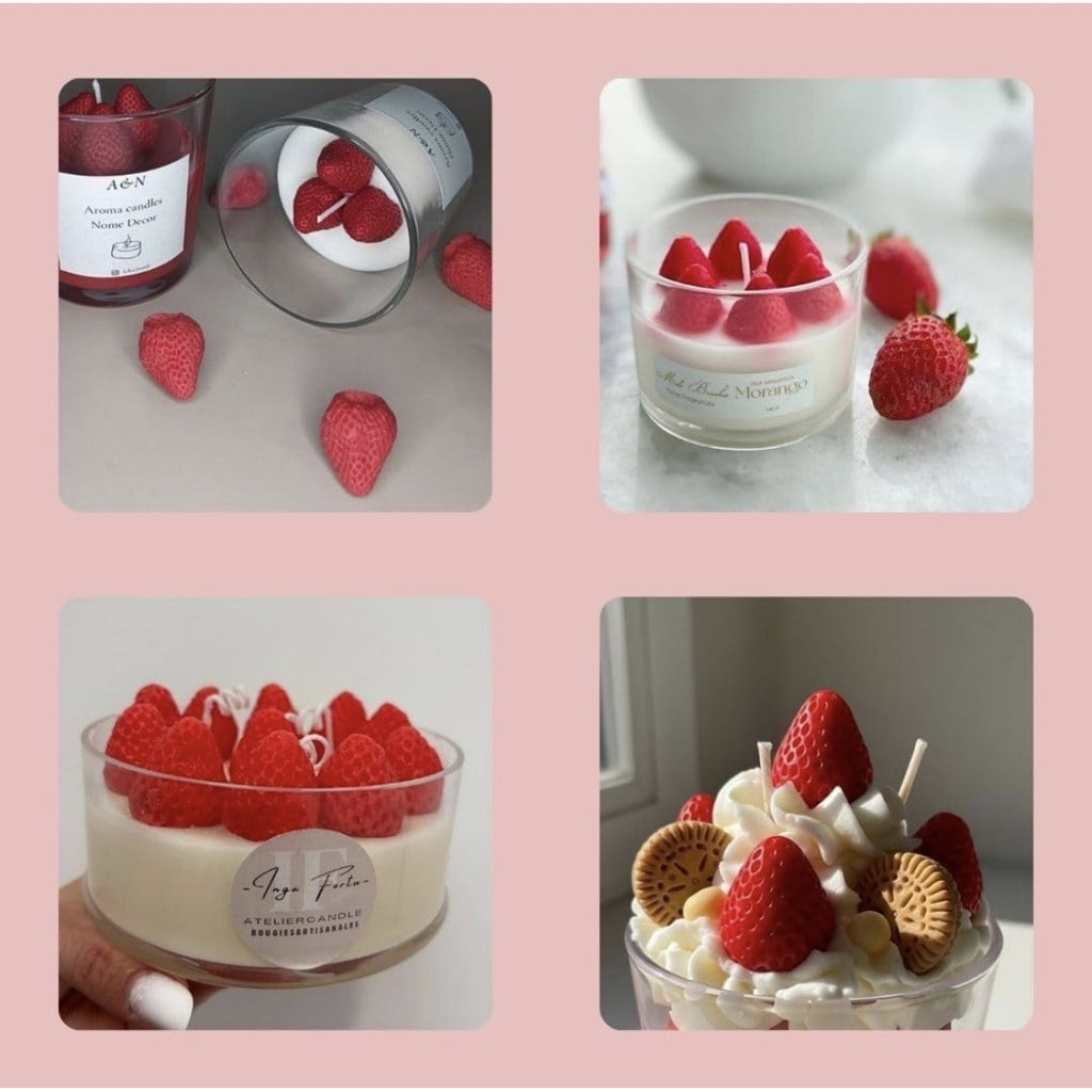 Strawberry Silicone Candle Mould – 4 Slot