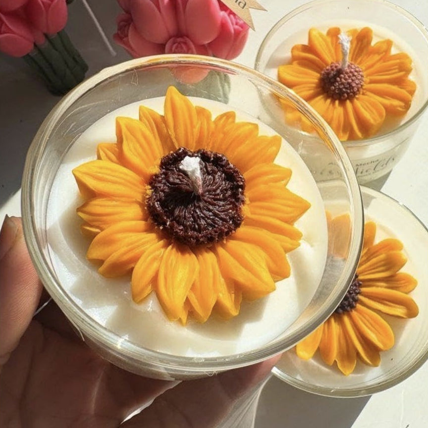Silicone Molds Sunflower Shape 3D for Candle Making Flower Bouquet